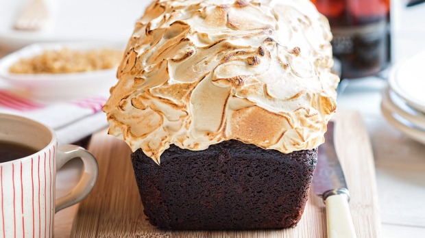 Chocolate & Coffee Loaf with Coffee Meringue topping