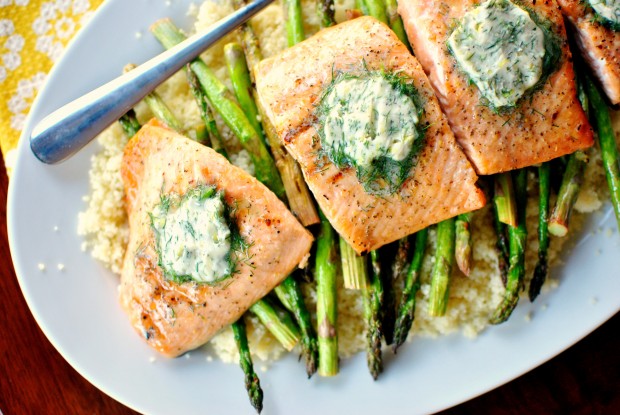 Grilled Salmon with Lemon Dill Butter