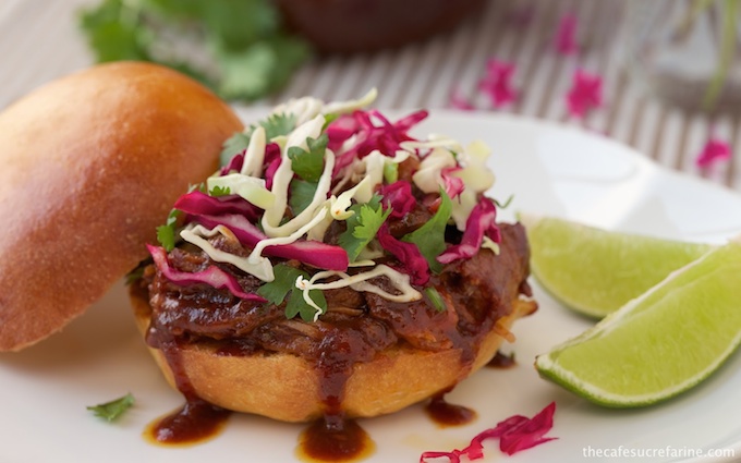 Rosemary Root Beer Slow-cooked Pork with Honey-lime Slaw