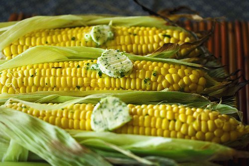 Grilled Corn with Lime Cilantro Wasabi Butter