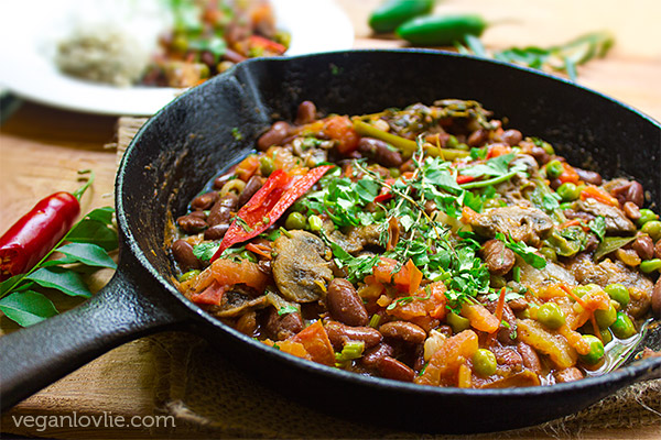 Red Kidney Beans and Mushrooms Rougaille