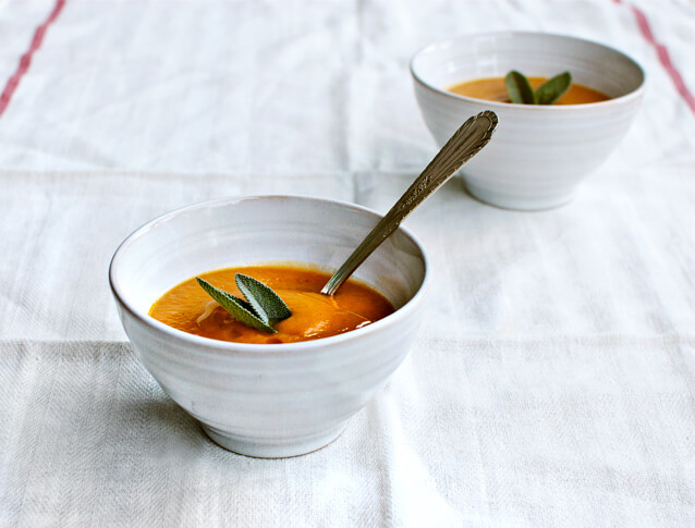 Sweet Potato & Pear Soup with Sage
