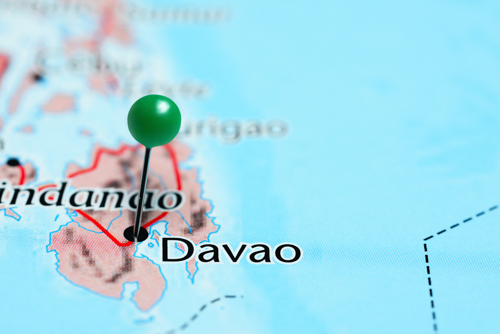 Davao pinned on a map of Philippines
