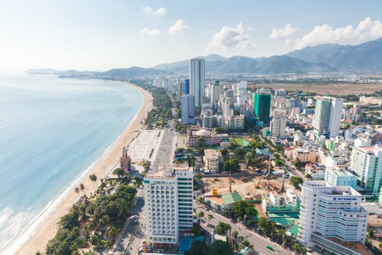 Panoramic daytime view of Nha Trang city, popular tourist destination in Vietnam
