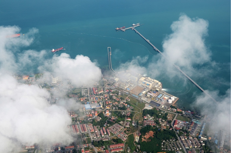 Port Dickson, Malaysia, view from an airplane
