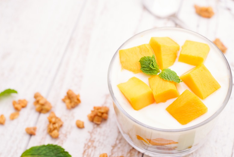 Healthy Organic Mango Yogurt with Nuts