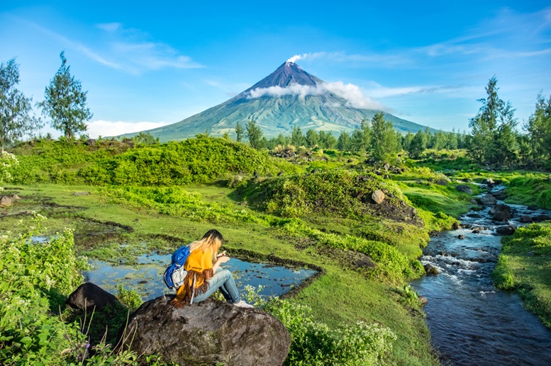 Mayon Volcano is an active stratovolcano in the province of Albay in Bicol Region, on the island of Luzon in the Philippines.