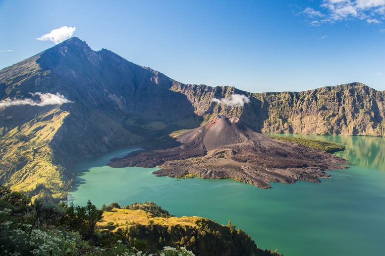 The crater of Mt.Rinjani in Lombok island, Indonesia